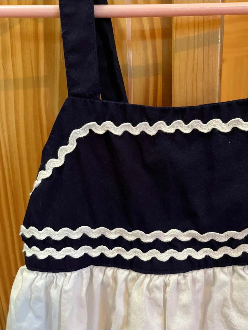 Baby Gap size 5 Navy and White Ruffle-Trim Sundress